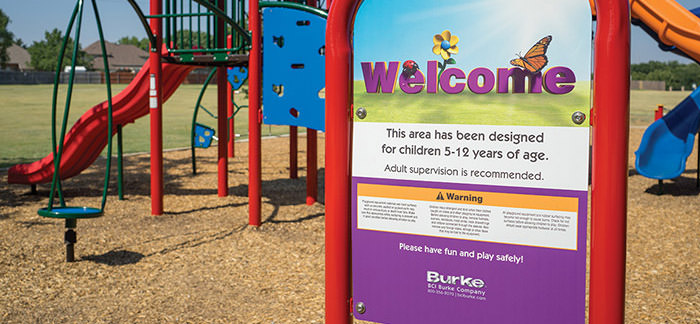 Playground safety signage