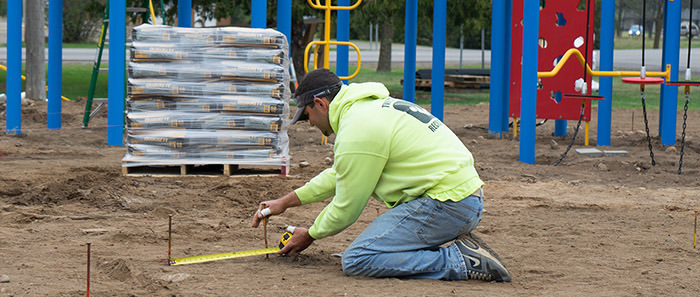 playground construction in the park